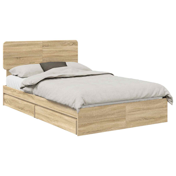 Opbevaringsseng Sonoma eg 135 x 190 cm Konstrueret træ