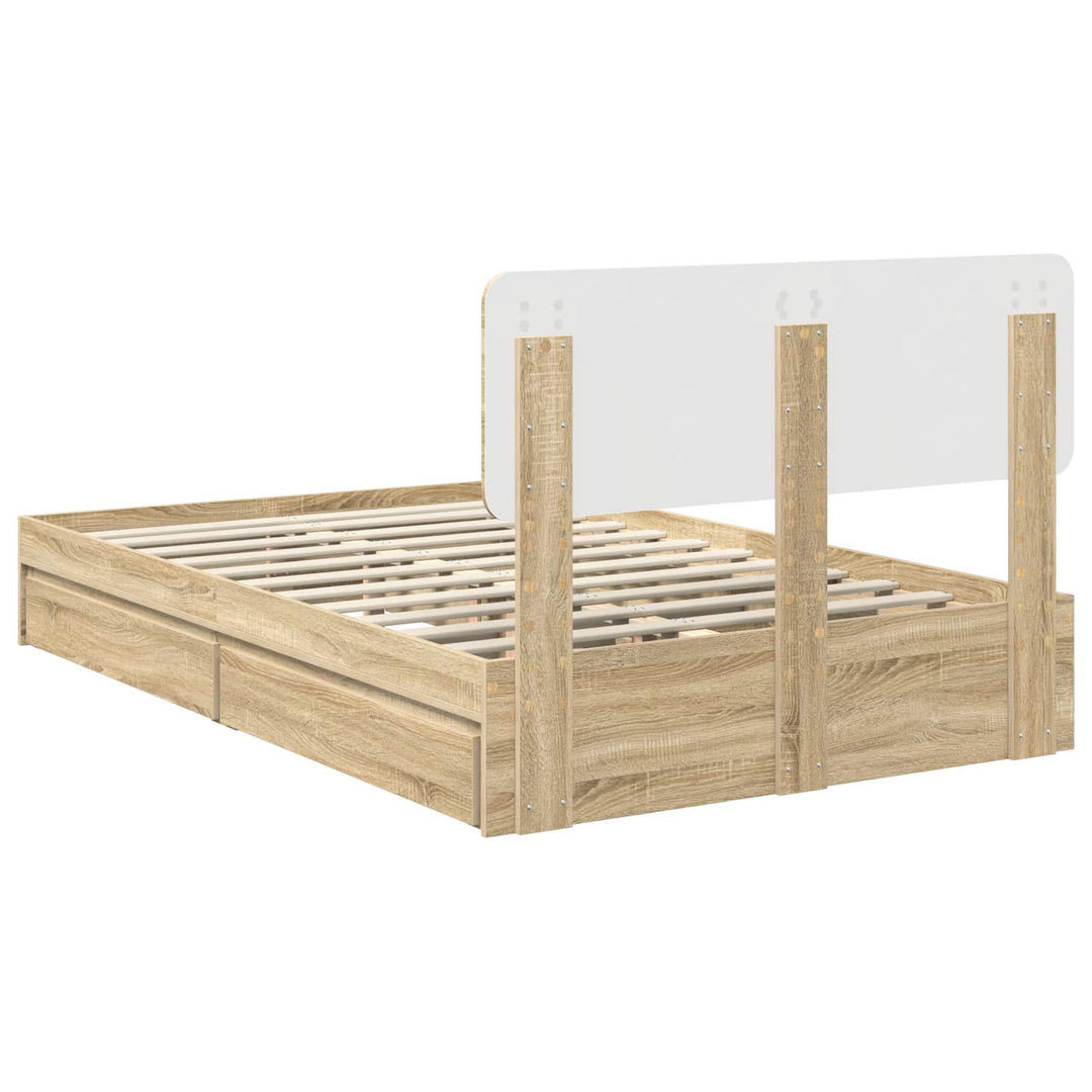 Opbevaringsseng Sonoma eg 135 x 190 cm Konstrueret træ