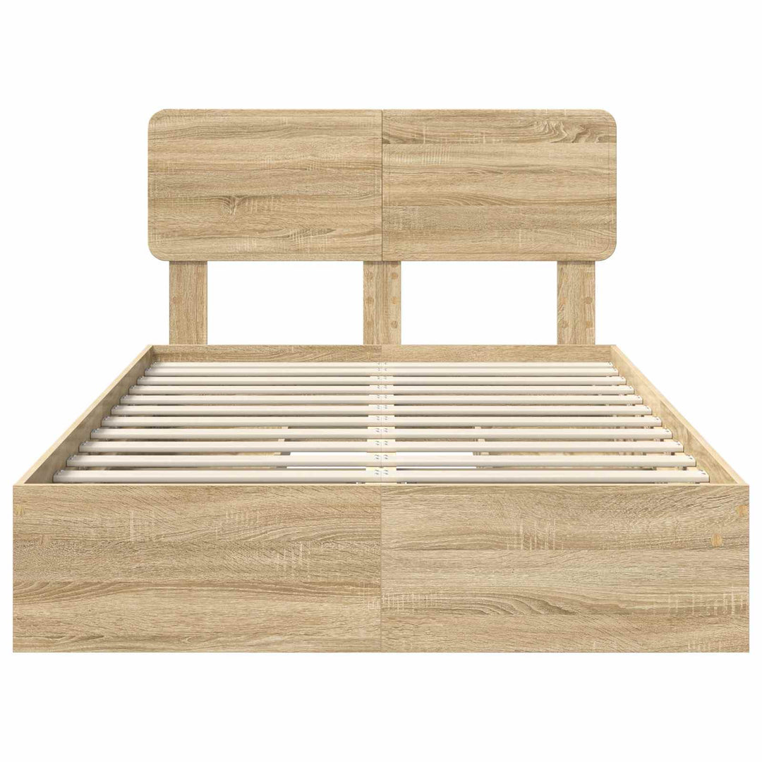 Opbevaringsseng Sonoma eg 135 x 190 cm Konstrueret træ