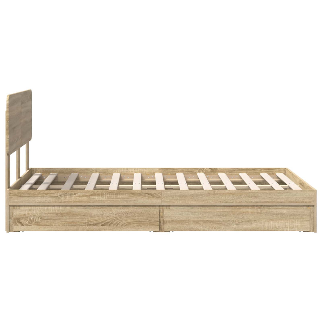 Opbevaringsseng Sonoma eg 135 x 190 cm Konstrueret træ