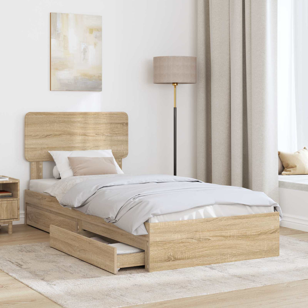 Opbevaringsseng Sonoma eg 100 x 200 cm Konstrueret træ