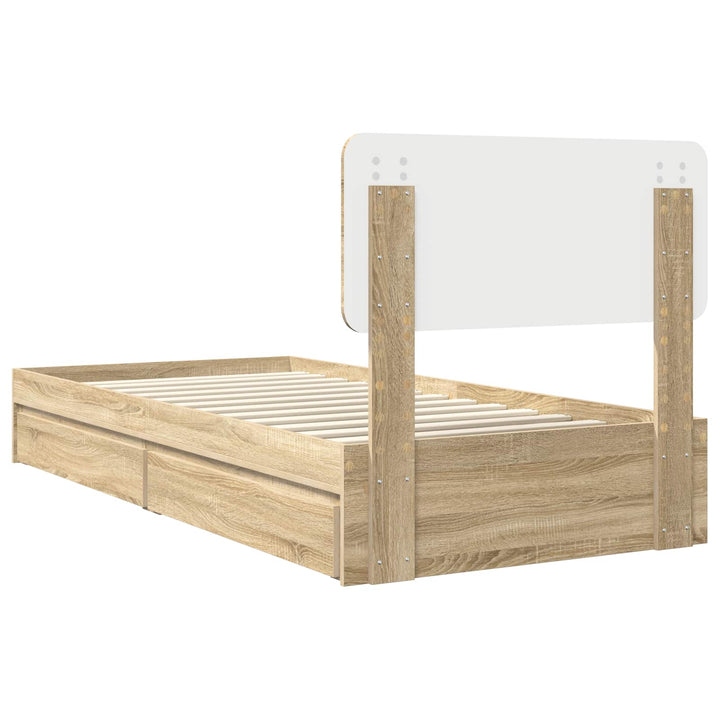 Opbevaringsseng Sonoma eg 90 x 200 cm Konstrueret træ
