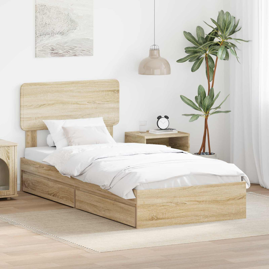 Opbevaringsseng Sonoma eg 75 x 190 cm Konstrueret træ