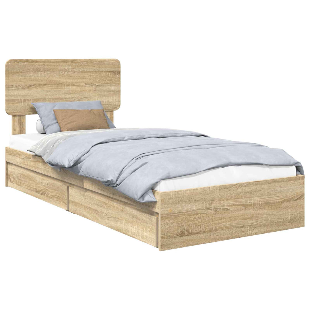 Opbevaringsseng Sonoma eg 75 x 190 cm Konstrueret træ