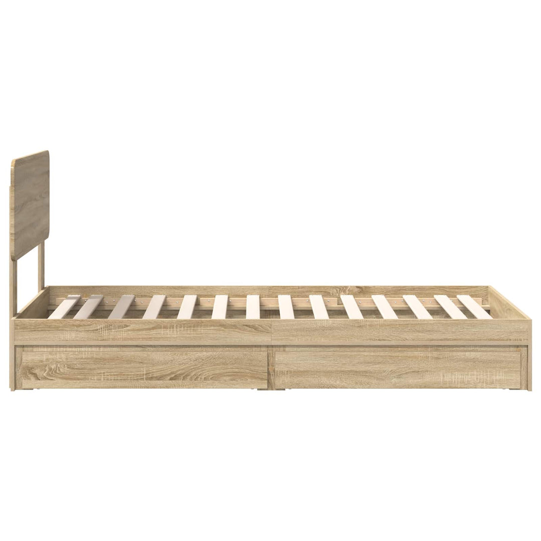 Opbevaringsseng Sonoma eg 75 x 190 cm Konstrueret træ