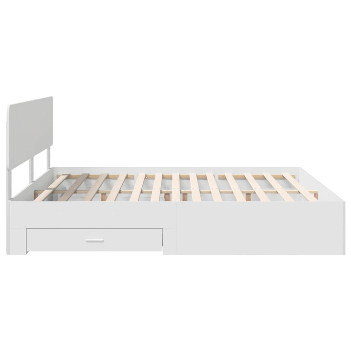 Sengestel med skuffe Hvid 180 x 200 cm Konstrueret træ