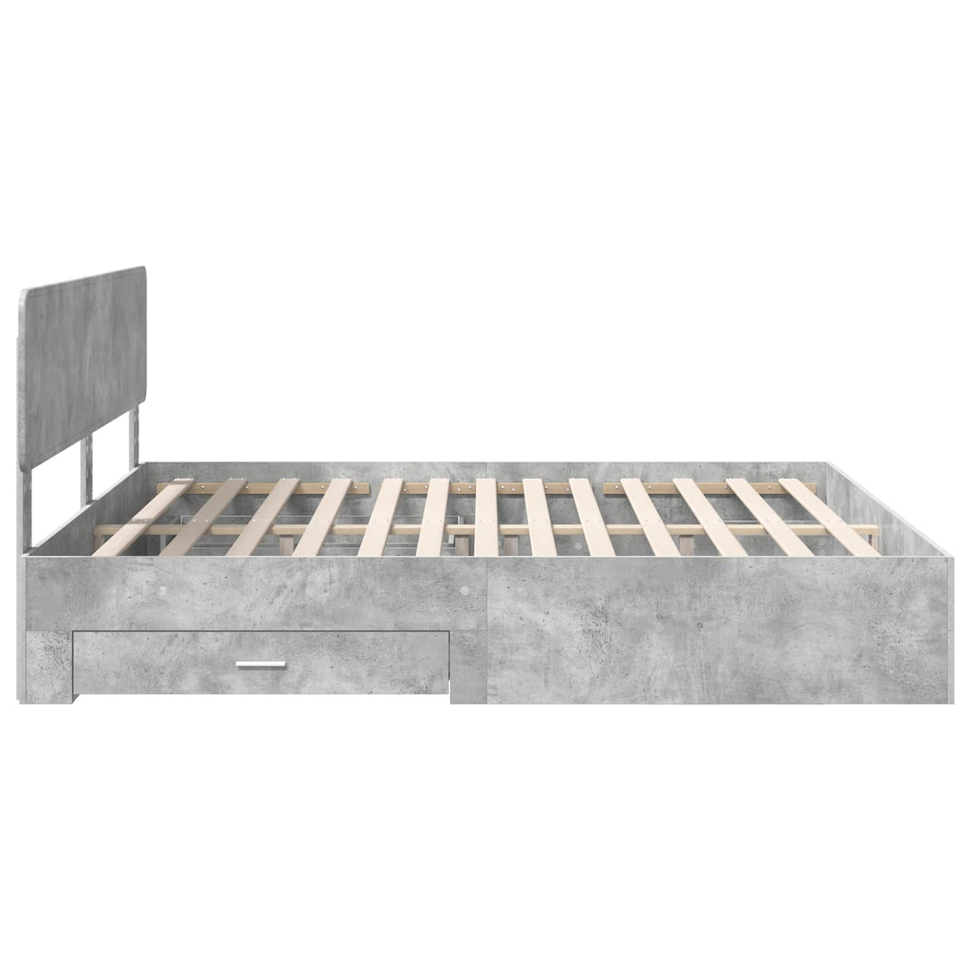 Sengestel med skuffe Beton Grå 180 x 200 cm Konstrueret træ
