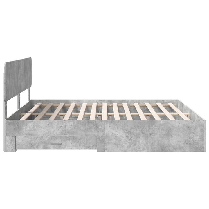 Sengestel med skuffe Beton Grå 180 x 200 cm Konstrueret træ