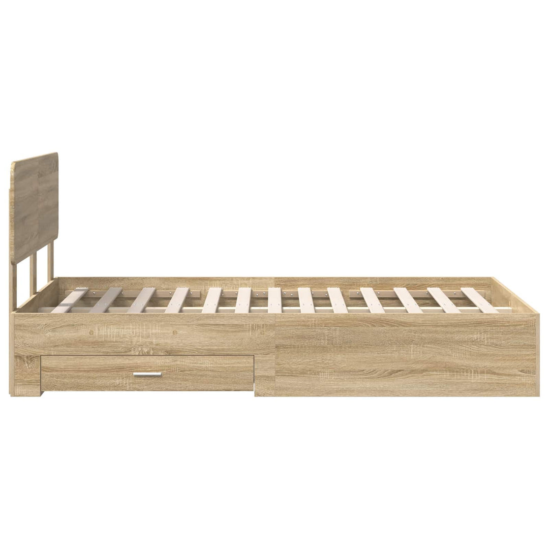 Sengestel med hovedgærde Sonoma eg 135 x 190 cm Konstrueret træ