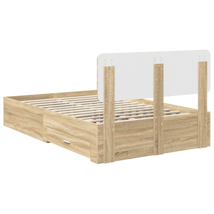 Sengestel med skuffe Sonoma eg 120 x 200 cm Konstrueret træ