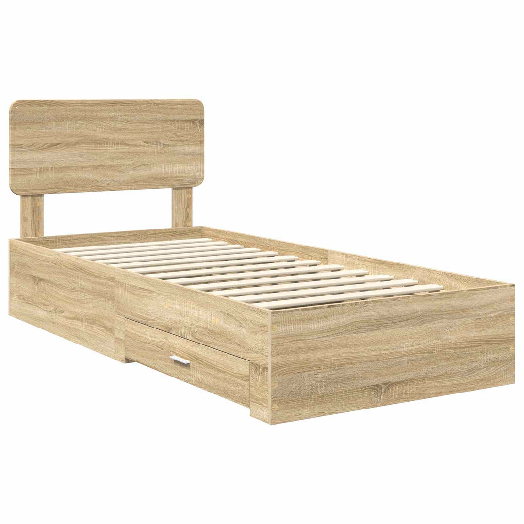 Sengestel med skuffe Sonoma eg 100 x 200 cm Konstrueret træ