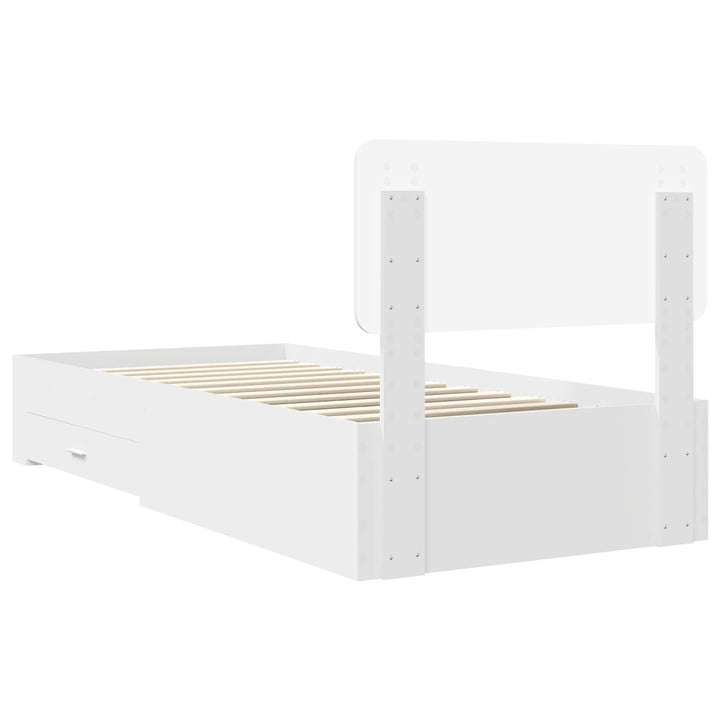 Sengestel med skuffe Hvid 90 x 190 cm Konstrueret træ