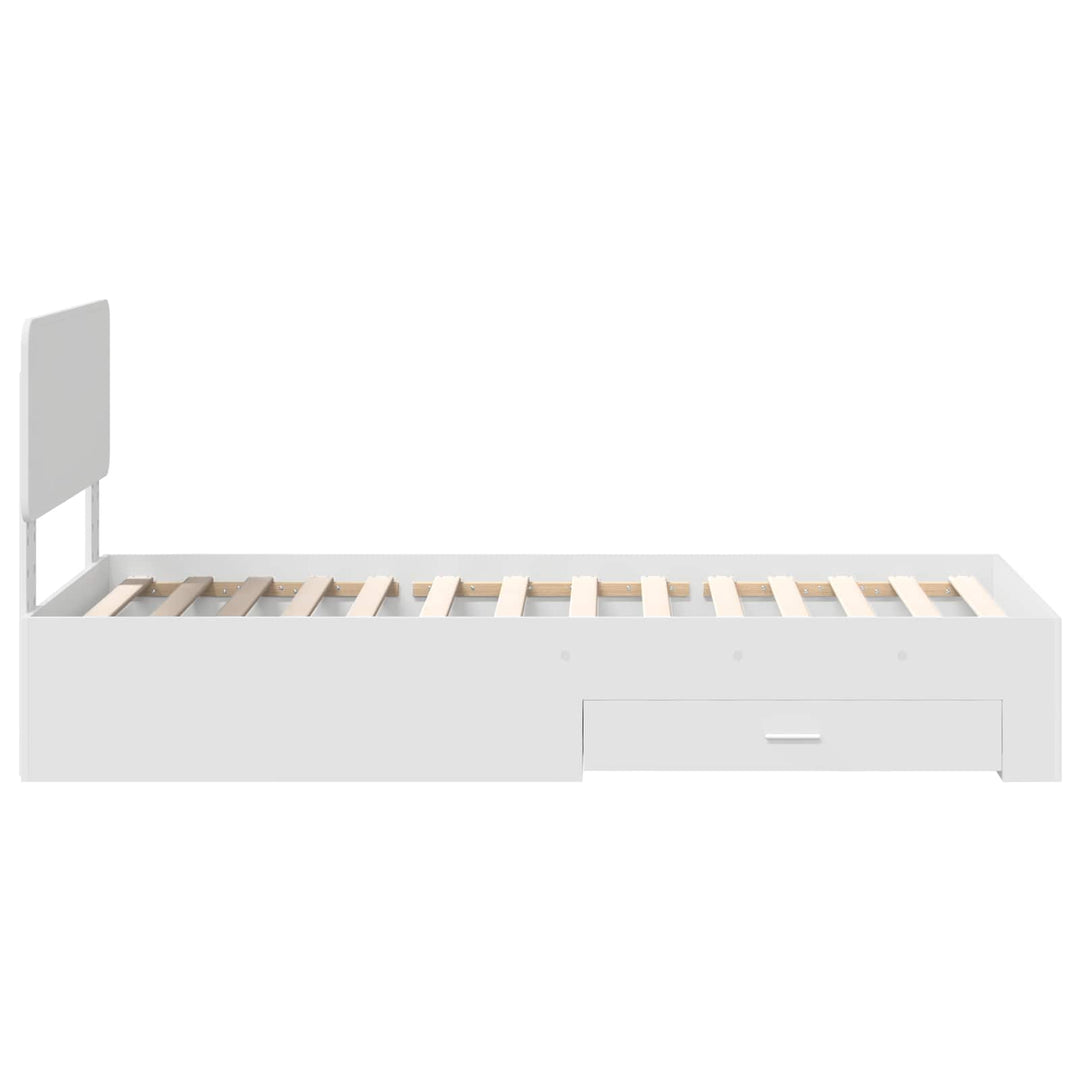 Sengestel med skuffe Hvid 90 x 190 cm Konstrueret træ