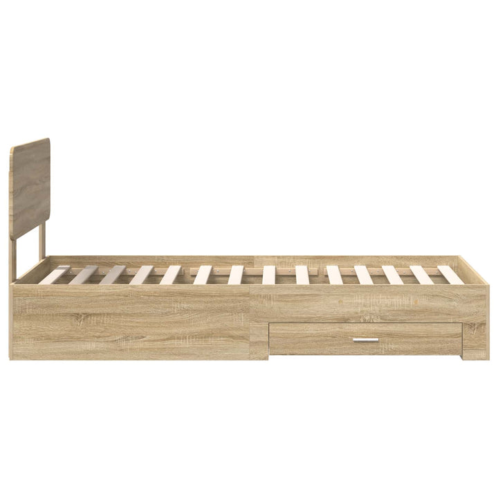 Sengestel med hovedgærde Sonoma eg 75 x 190 cm Konstrueret træ