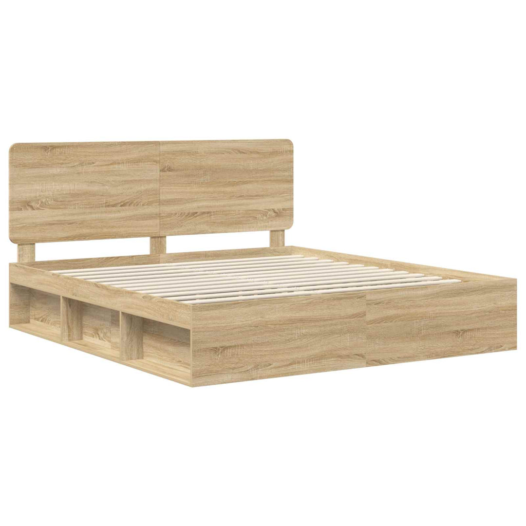 Sengestel med hovedgærde Sonoma 200 x 200 cm Massiv fyrretræ