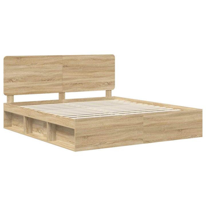 Sengestel med hovedgærde Sonoma 200 x 200 cm Massiv fyrretræ