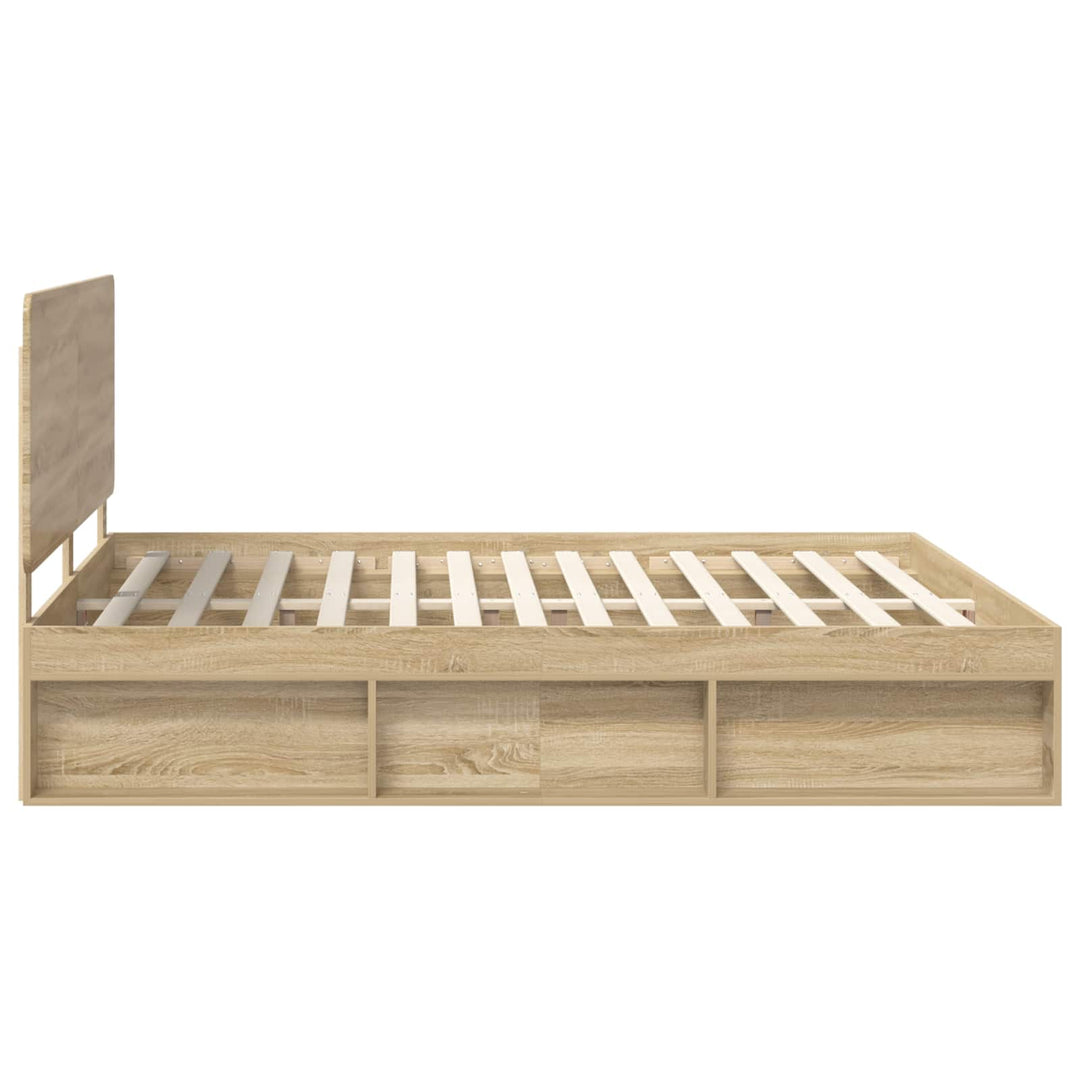 Sengestel med hovedgærde Sonoma 200 x 200 cm Massiv fyrretræ