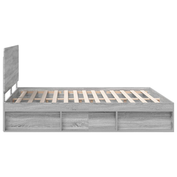 Sengestel Grå Sonoma 200 x 200 cm Massiv fyrretræ