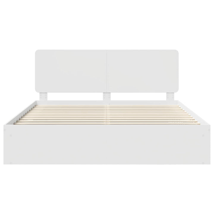 Sengestel med hovedgærde Hvid 180 x 200 cm Massiv fyrretræ