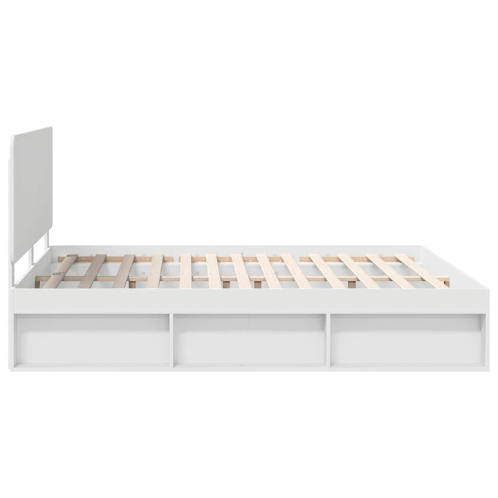 Sengestel med hovedgærde Hvid 180 x 200 cm Massiv fyrretræ