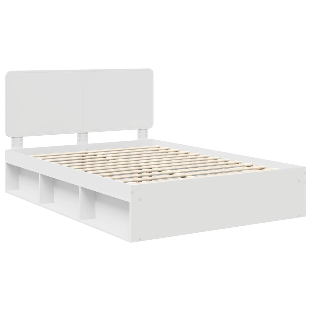 Sengestel med hovedgærde Hvid 160 x 200 cm Massiv fyrretræ