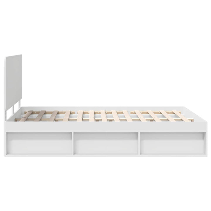 Sengestel med hovedgærde Hvid 150 x 200 cm Massiv fyrretræ