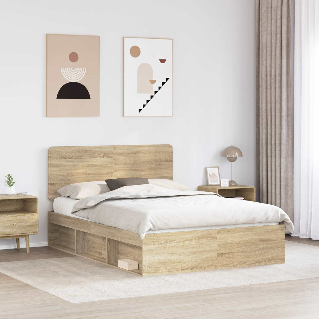 Sengestel med hovedgærde Sonoma eg 150 x 200 cm Massiv fyrretræ