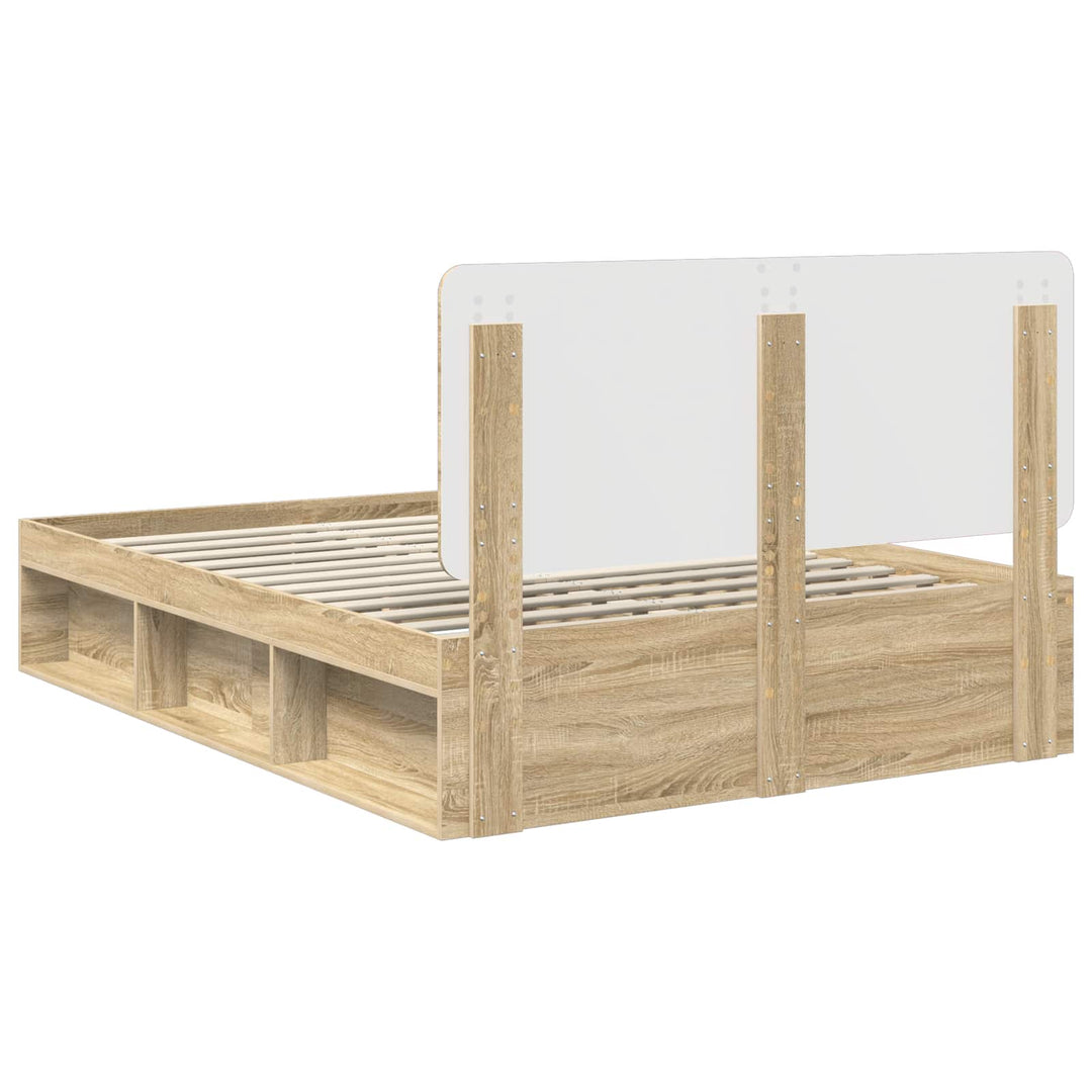 Sengestel med hovedgærde Sonoma eg 150 x 200 cm Massiv fyrretræ
