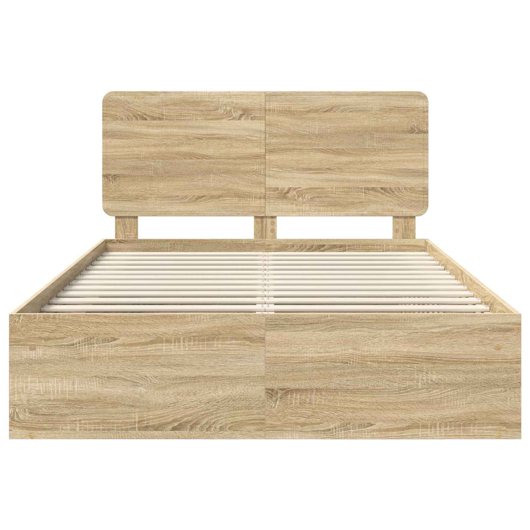 Sengestel med hovedgærde Sonoma eg 150 x 200 cm Massiv fyrretræ
