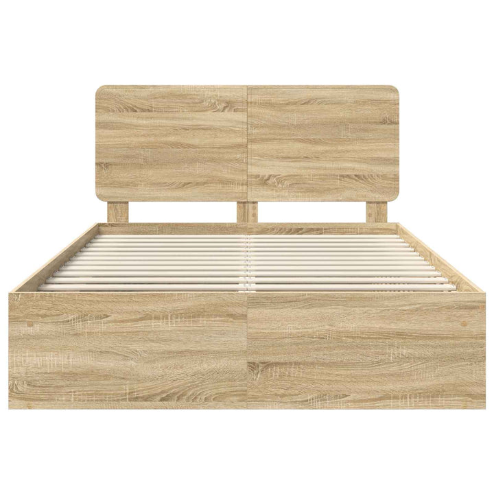 Sengestel med hovedgærde Sonoma eg 150 x 200 cm Massiv fyrretræ
