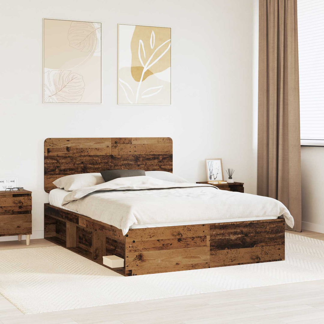 Sengestel Gammelt træ 150 x 200 cm Massiv fyrretræ