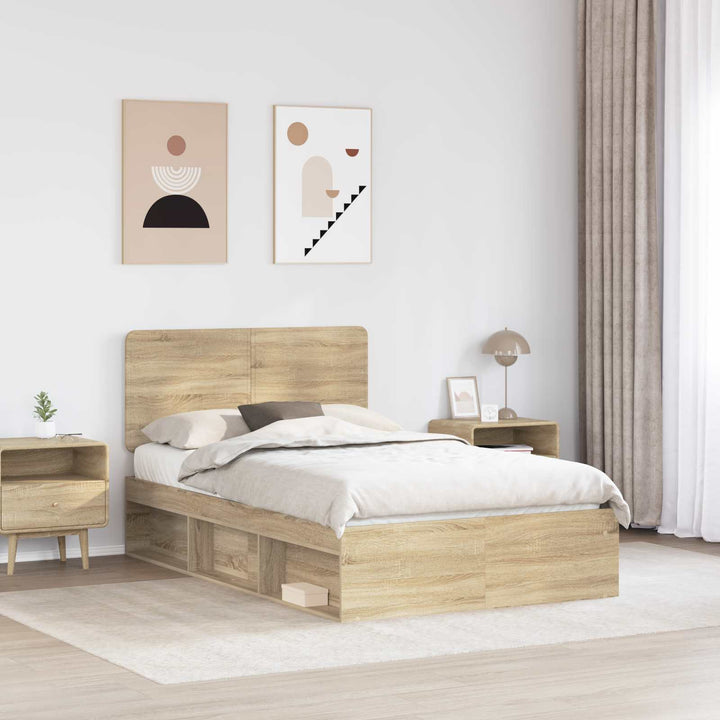 Sengestel med hovedgærde Sonoma 120 x 200 cm Massiv fyrretræ