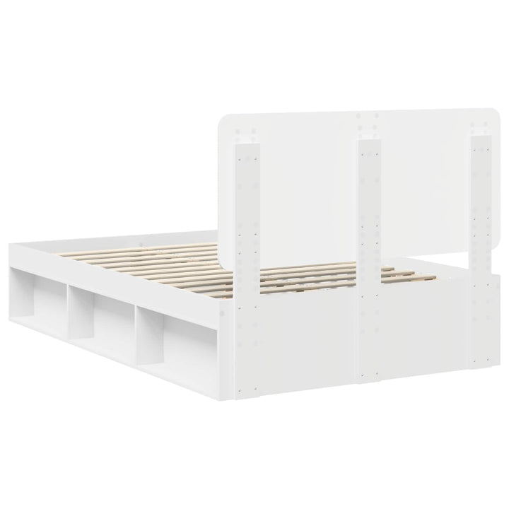 Sengestel med hovedgærde Hvid 120 x 190 cm Massiv fyrretræ