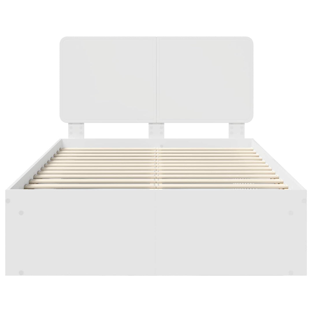 Sengestel med hovedgærde Hvid 120 x 190 cm Massiv fyrretræ
