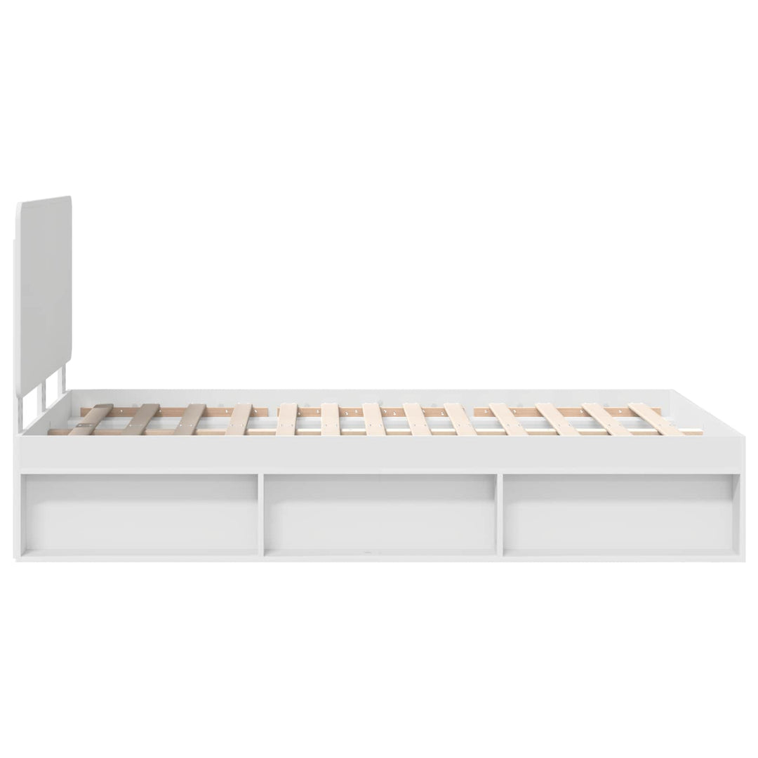 Sengestel med hovedgærde Hvid 120 x 190 cm Massiv fyrretræ