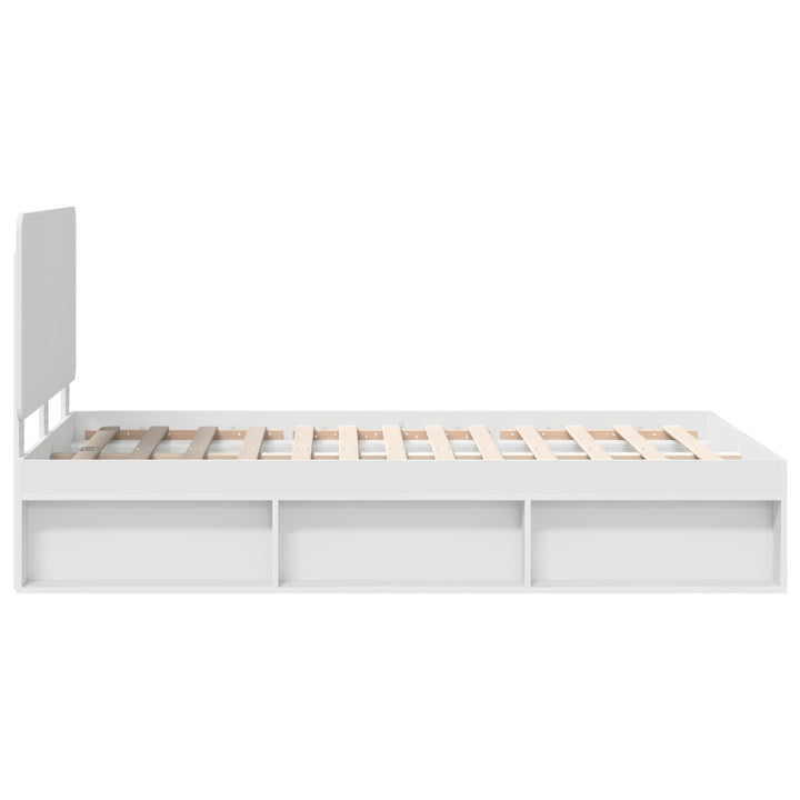 Sengestel med hovedgærde Hvid 120 x 190 cm Massiv fyrretræ