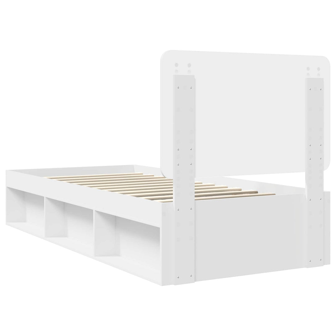 Sengestel med hovedgærde Hvid 100 x 200 cm Massiv fyrretræ