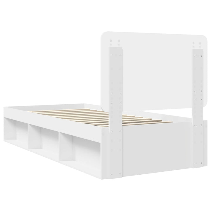 Sengestel med hovedgærde Hvid 100 x 200 cm Massiv fyrretræ
