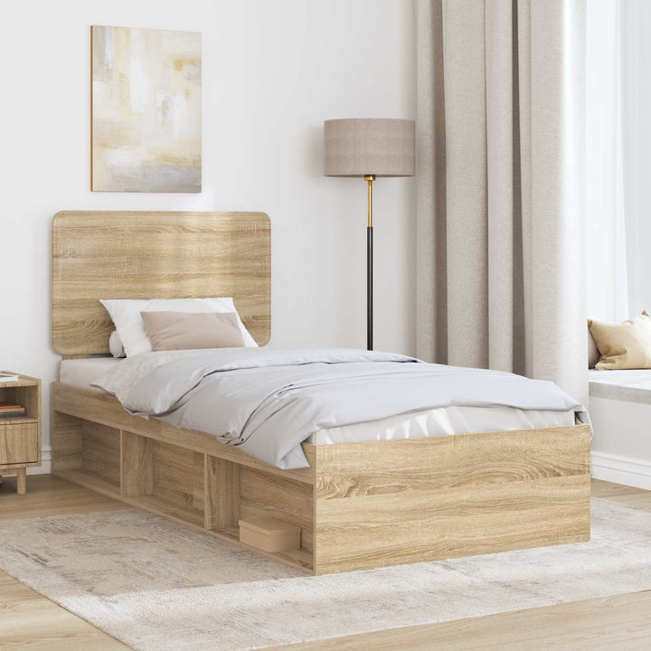 Sengestel med hovedgærde Sonoma 100 x 200 cm Massiv fyrretræ