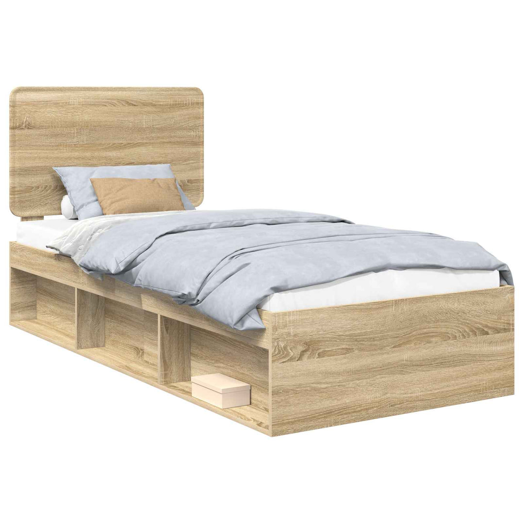 Sengestel med hovedgærde Sonoma eg 90 x 200 cm Massiv fyrretræ