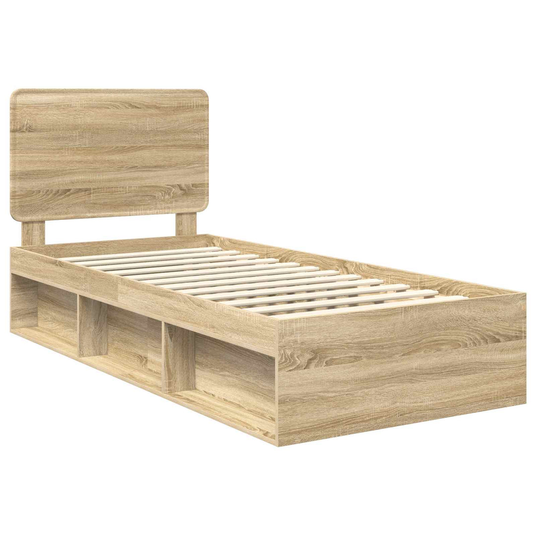 Sengestel med hovedgærde Sonoma eg 90 x 200 cm Massiv fyrretræ