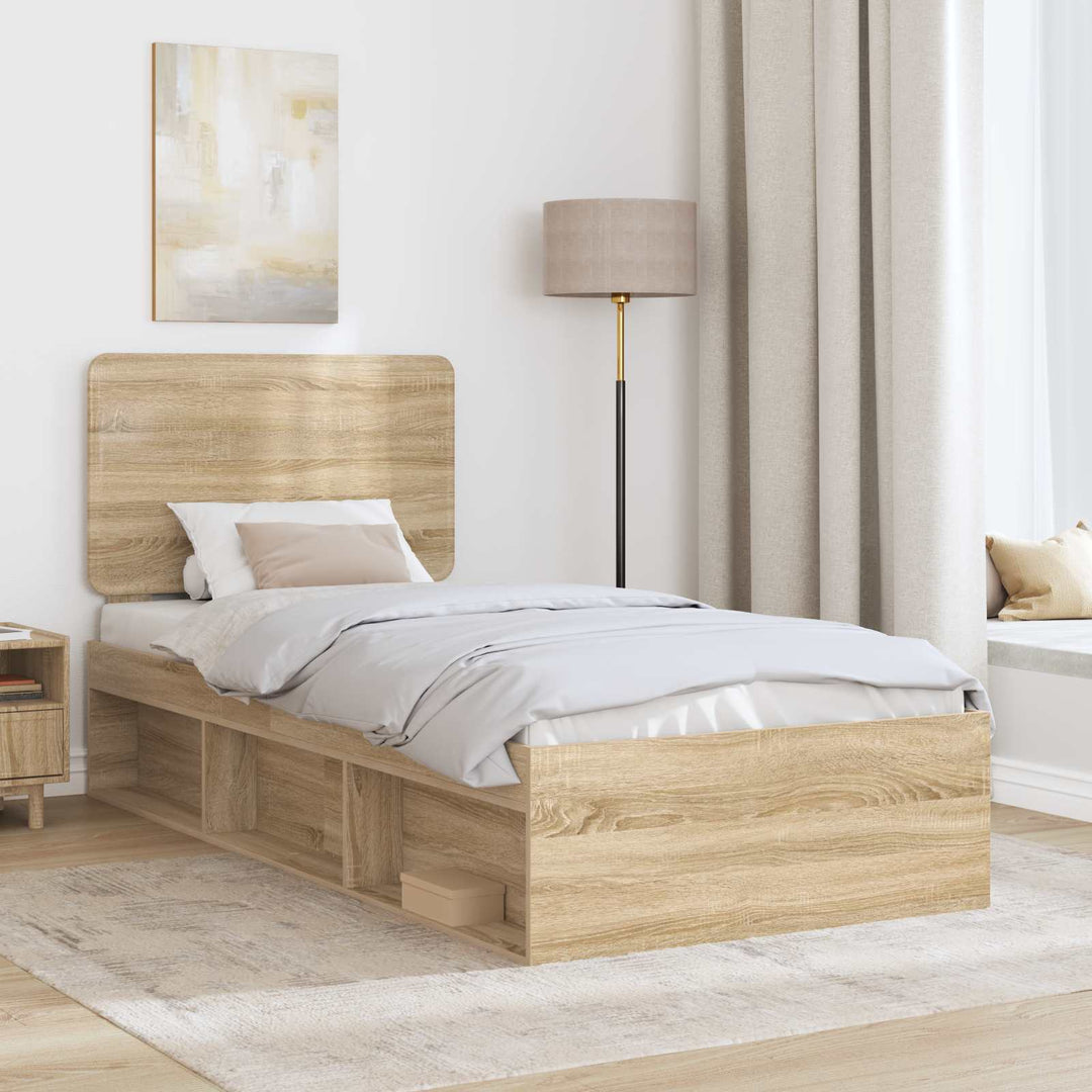 Sengestel med hovedgærde Sonoma 90 x 190 cm Massiv fyrretræ