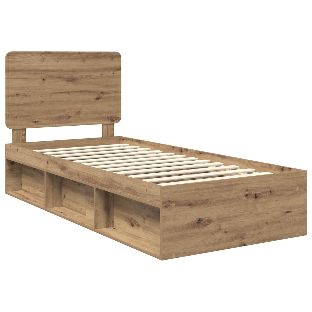 Sengestel med hovedgærde Artisan eg 90 x 190 cm Massiv fyrretræ