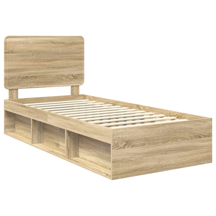 Sengestel med hovedgærde Sonoma eg 75 x 190 cm Massiv fyrretræ