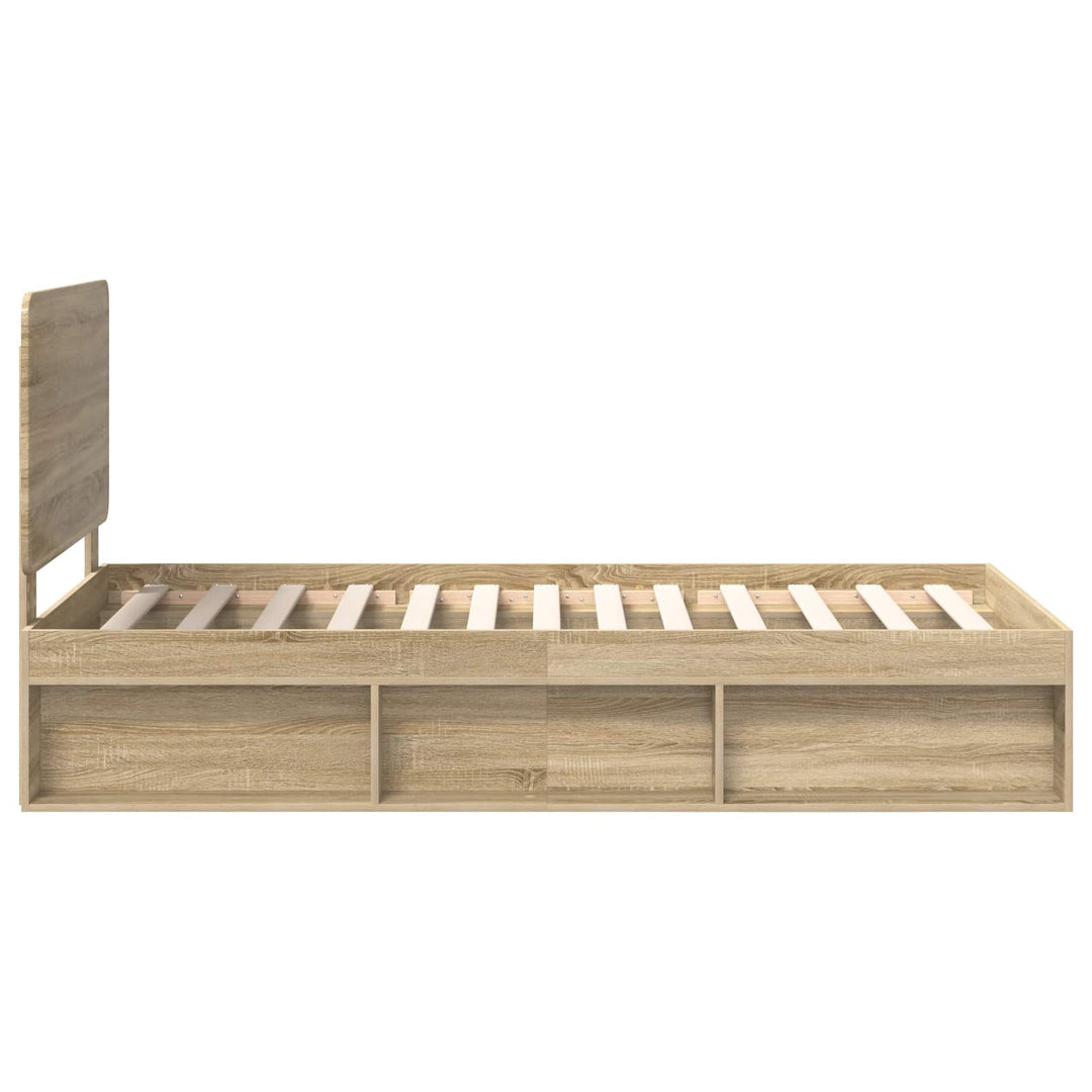 Sengestel med hovedgærde Sonoma eg 75 x 190 cm Massiv fyrretræ