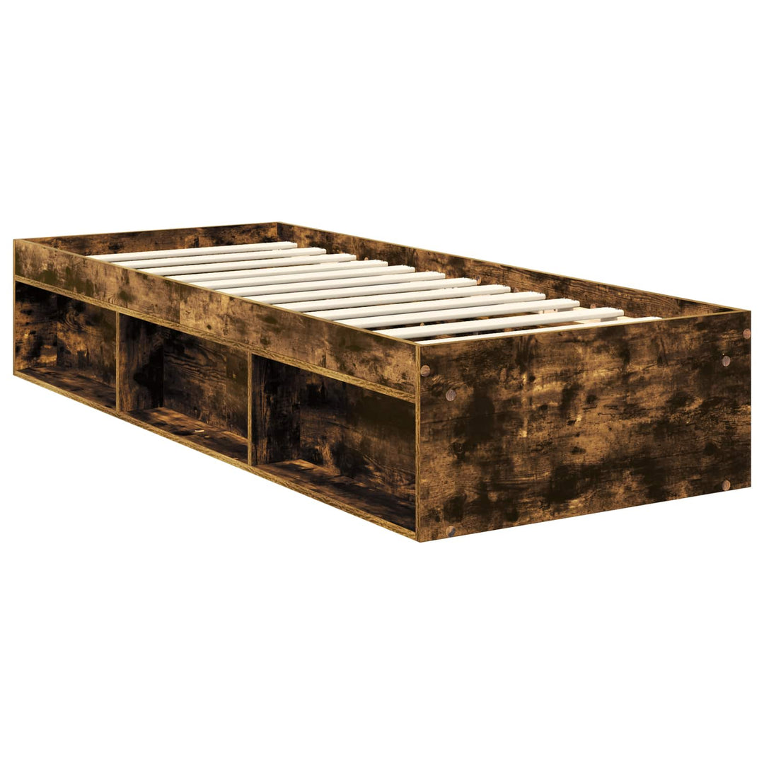 Sengestel med hovedgærde Røget eg 75 x 190 cm Massiv fyrretræ