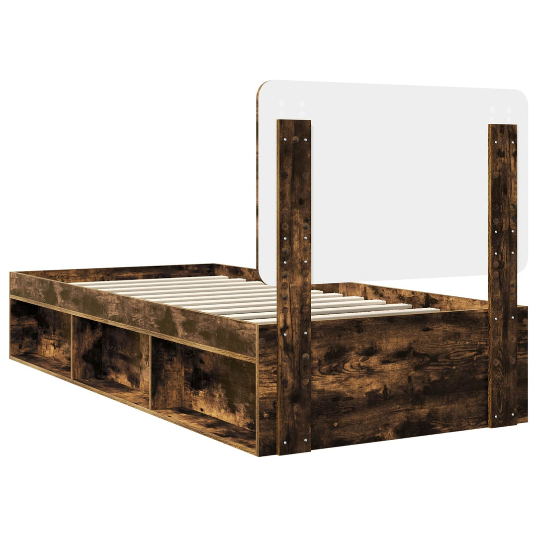 Sengestel med hovedgærde Røget eg 75 x 190 cm Massiv fyrretræ
