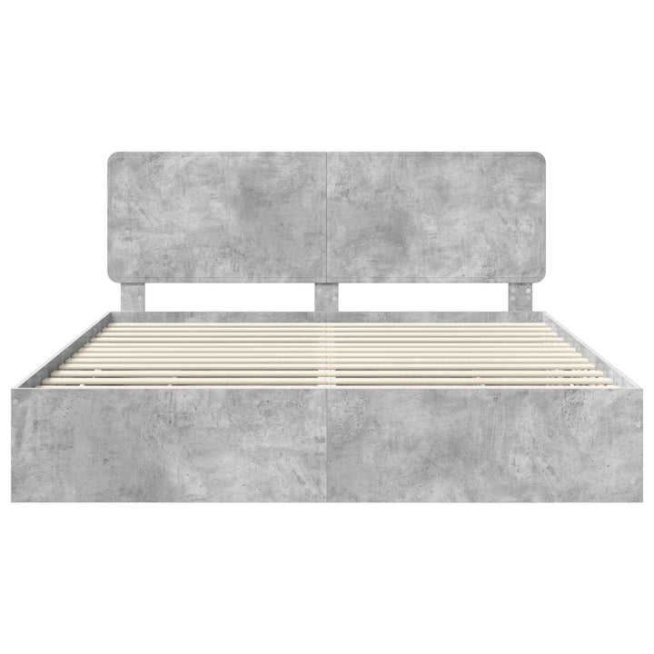 Sengestel med skuffe Beton Grå 200 x 200 cm Ingeniørtræ