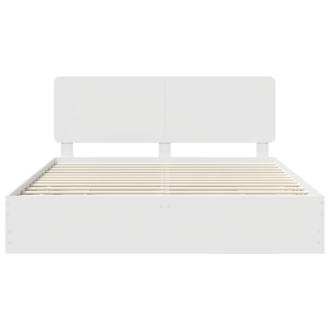 Sengestel med skuffe Hvid 180 x 200 cm Ingeniørtræ