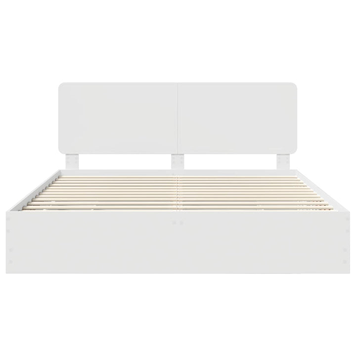 Sengestel med skuffe Hvid 180 x 200 cm Ingeniørtræ